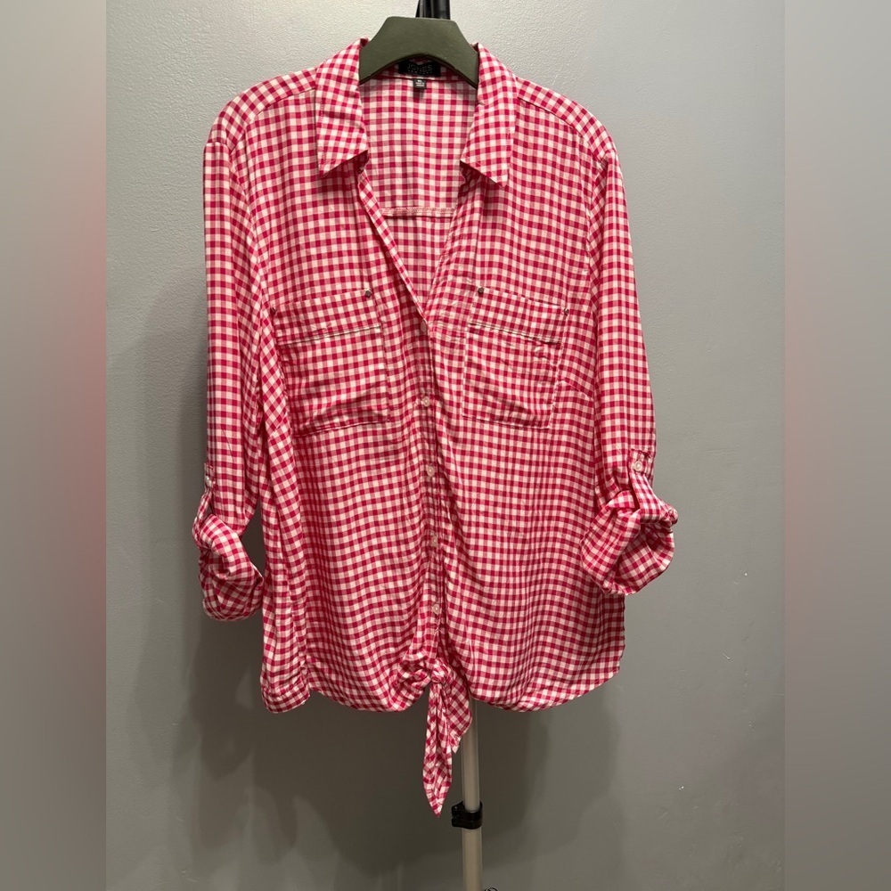 Jones New York Red Checkered shirt